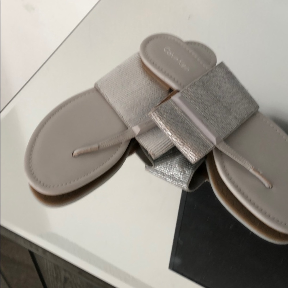 Calvin Klein sandals  gray with metallic strap